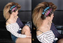 Прическа с микрогофре и цветными тату на мероприятии Hair Days/ Blond event