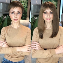 парик из натуральных волос классический средней длины
